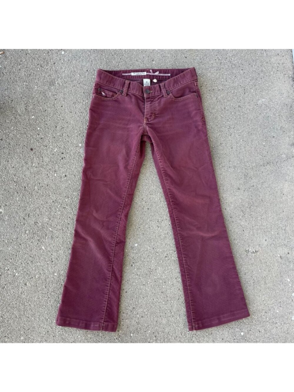 Vintage Abercrombie Rose Pink Corduroy Pants Stretch Women's 0 Low Rise Bootcut - Picture 11 of 11